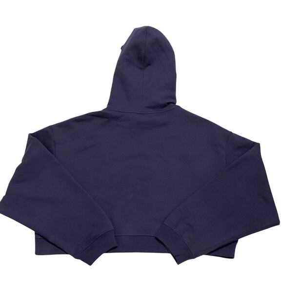 Pink Victorias Secret Womens Cropped Hoodie Sz. XL Midnight Navy Fleece Normcore - Picture 9 of 12